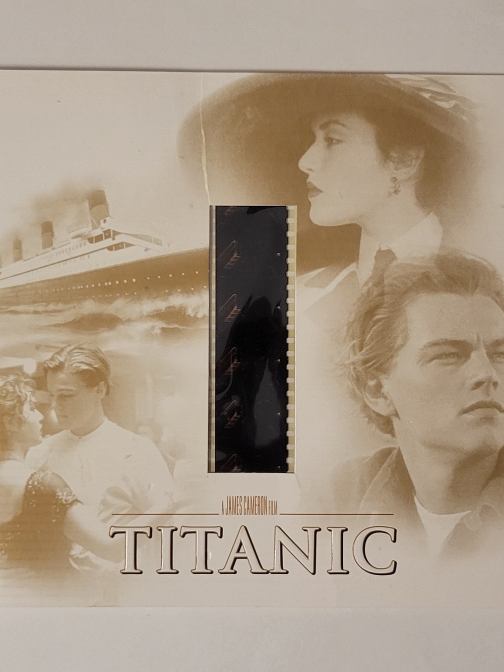 Titanic Film Memorabilia Poster with Embedded Film Strip - Sepia